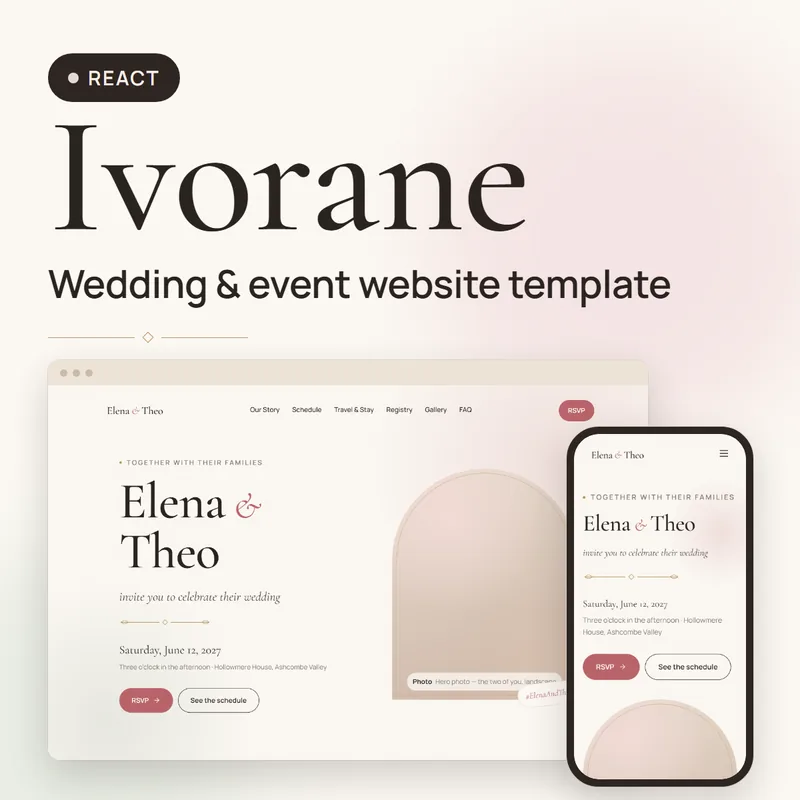 Ivorane React template preview
