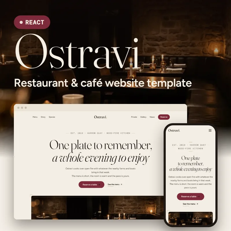 Ostravi React template preview